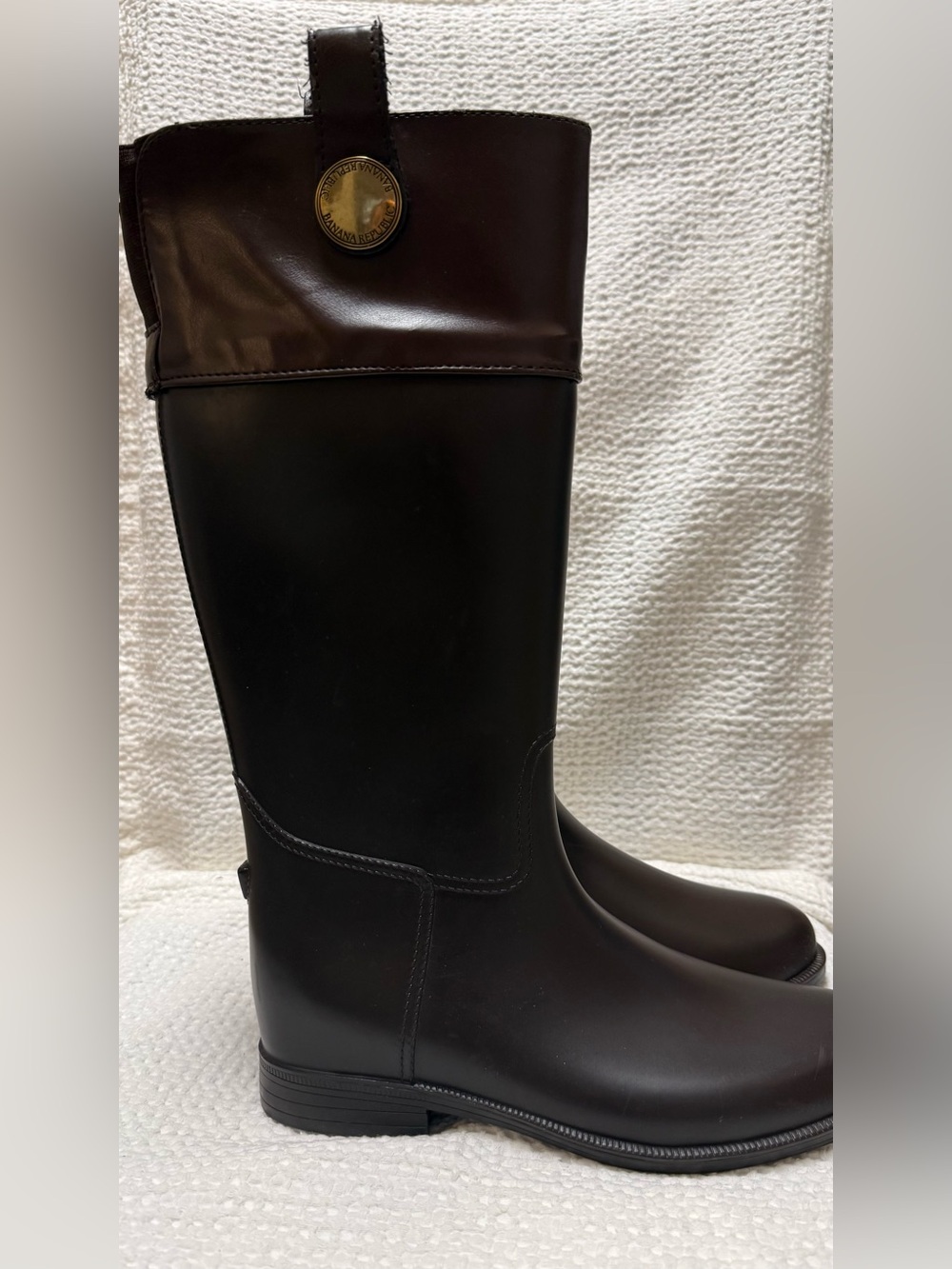 Banana Republic | Black Tall Riding Boots | Brown Trim | Size 7